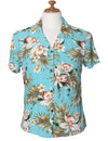 Women Classic Orchids Rayon Hawaiian Blouse