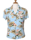 Women Classic Orchids Rayon Hawaiian Blouse