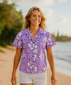Honolulu Leis Women Camp Shirt Lilac