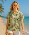Pineapples Camp Women Hawaiian Shirt Green