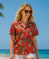 Pineapples Camp Women Hawaiian Shirt Rust