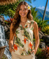 Women's Aloha Sleeveless Ginger Blouse Cream Women Shirts