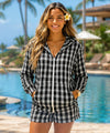 Hoodie Women's Black Palaka Limited Edition Matching Hoodie and Shorts