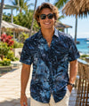 Wrinkle-Free Poly Spandex Men Shirt Black