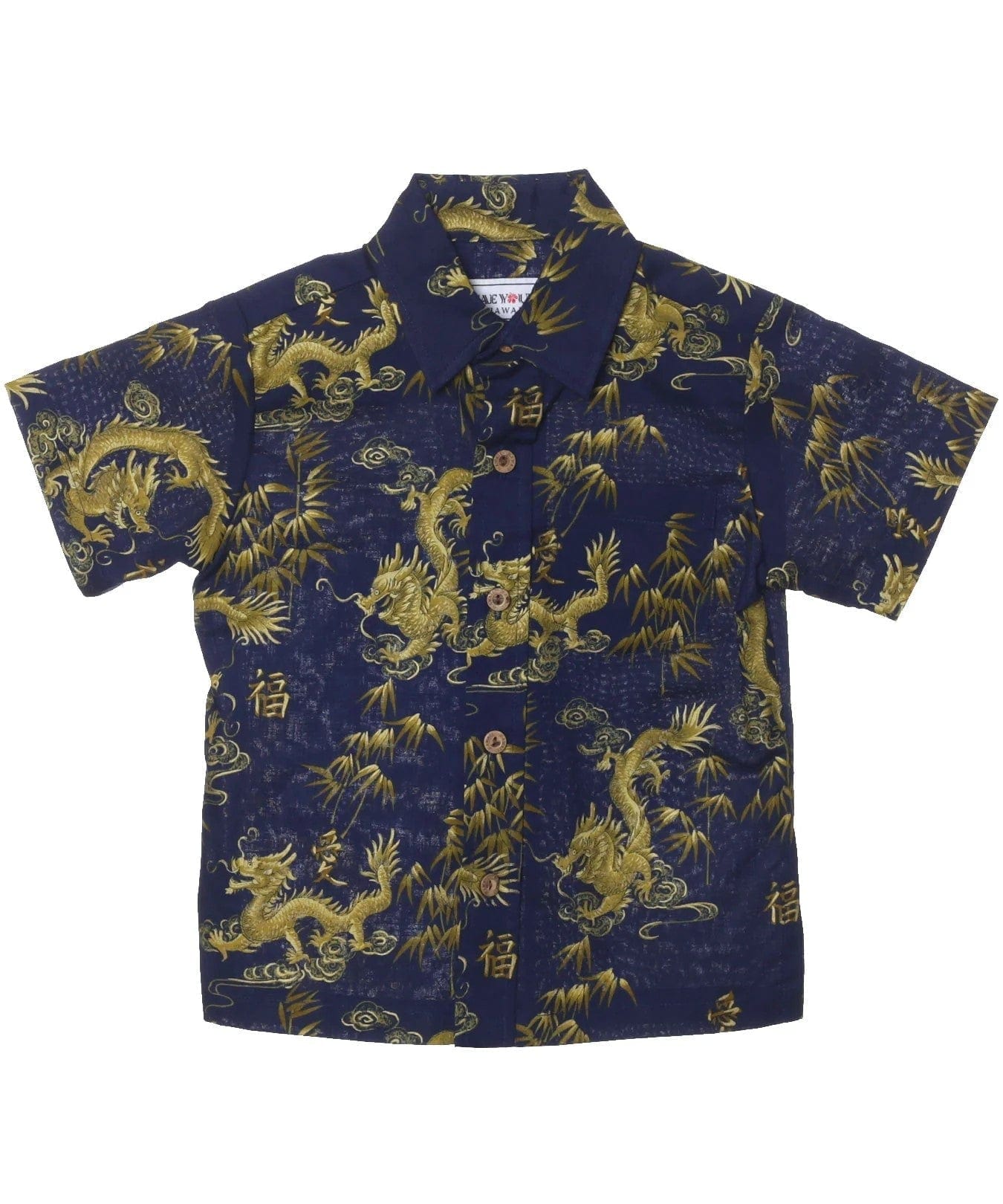 Year of the Dragon Boys Button-Up Cotton Shirt
