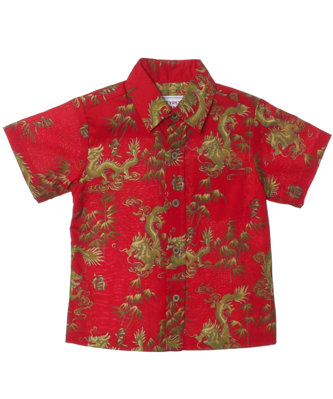 Year of the Dragon Boys Button-Up Cotton Shirt