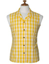 Yellow Sleeveless Women Palaka Shirt