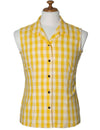 Yellow Sleeveless Women Palaka Shirt Women Shirts