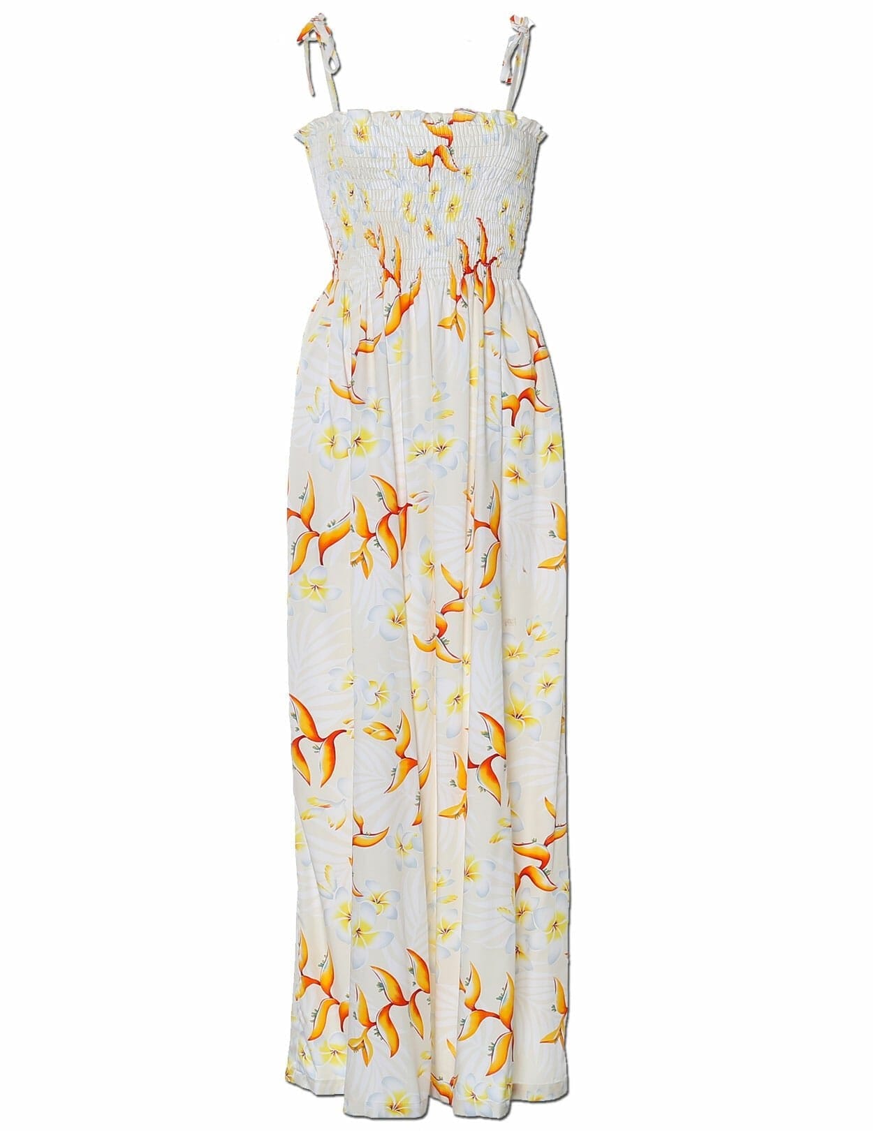 Molokini Tube Top Plumeria Long Maxi Smock Dress