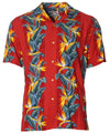 Red Birds of Paradise Panel Aloha Shirt