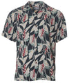 Plus Size Haliconia Men's Rayon Aloha Shirt Black