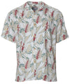Plus Size Haliconia Men's Rayon Aloha Shirt Cream 