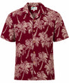 Palm Grotto Relax Fit Men's Burgundy Aloha Shirt