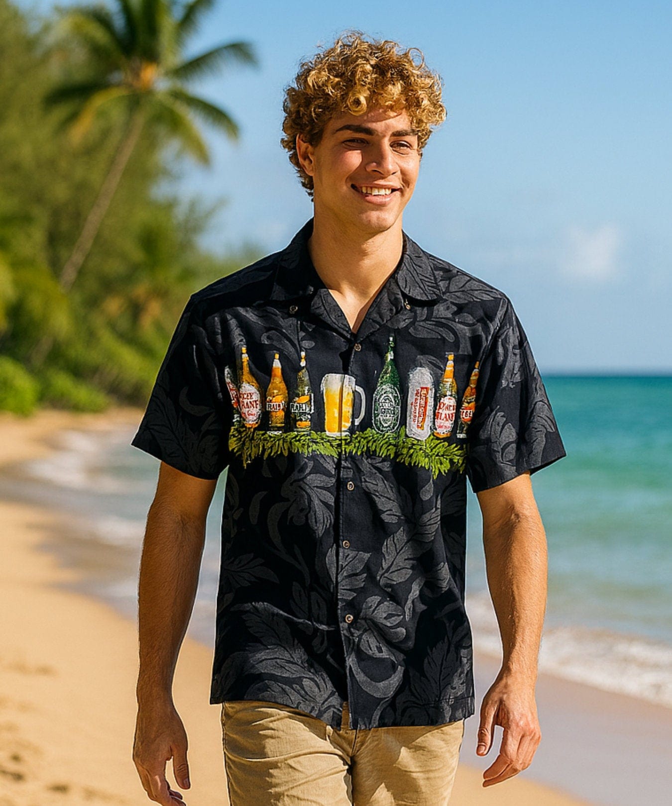 Suck 'Em Up Short Sleeve Men's Cotton Border Shirt Black