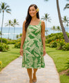 Pineapples A-Line Back Cutout Dress Sage
