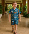 Surfer Boys Aloha Shirt and Short Set Navy