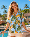 Birds of Paradise Camp Women Blouse Sky Blue Women Shirts