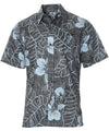 Niihau Cotton Short Sleeves Button Up Reverse Print Shirt Button-Up Dress Shirt