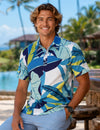 Polyester Spandex Polo Plantation Golf Aloha Shirt White Men's Poly Cotton Shirt