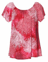 Off-Shoulder Hawaiian Peasant Blouse Island Reef
