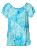 Off-Shoulder Hawaiian Peasant Blouse Island Reef