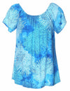 Off-Shoulder Hawaiian Peasant Blouse Island Reef