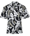 Cotton Vintage Men's Aloha Shirt Black