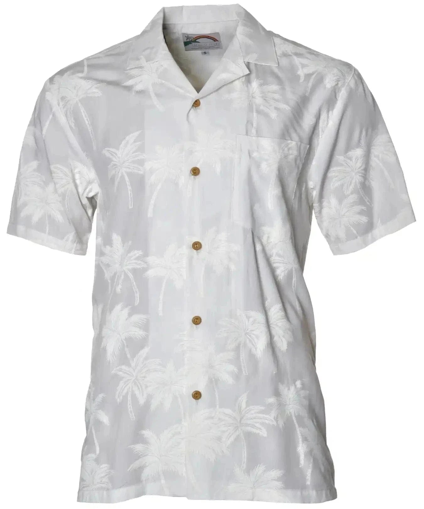 Palms Short Sleeves Rayon Men's Aloha Shirt