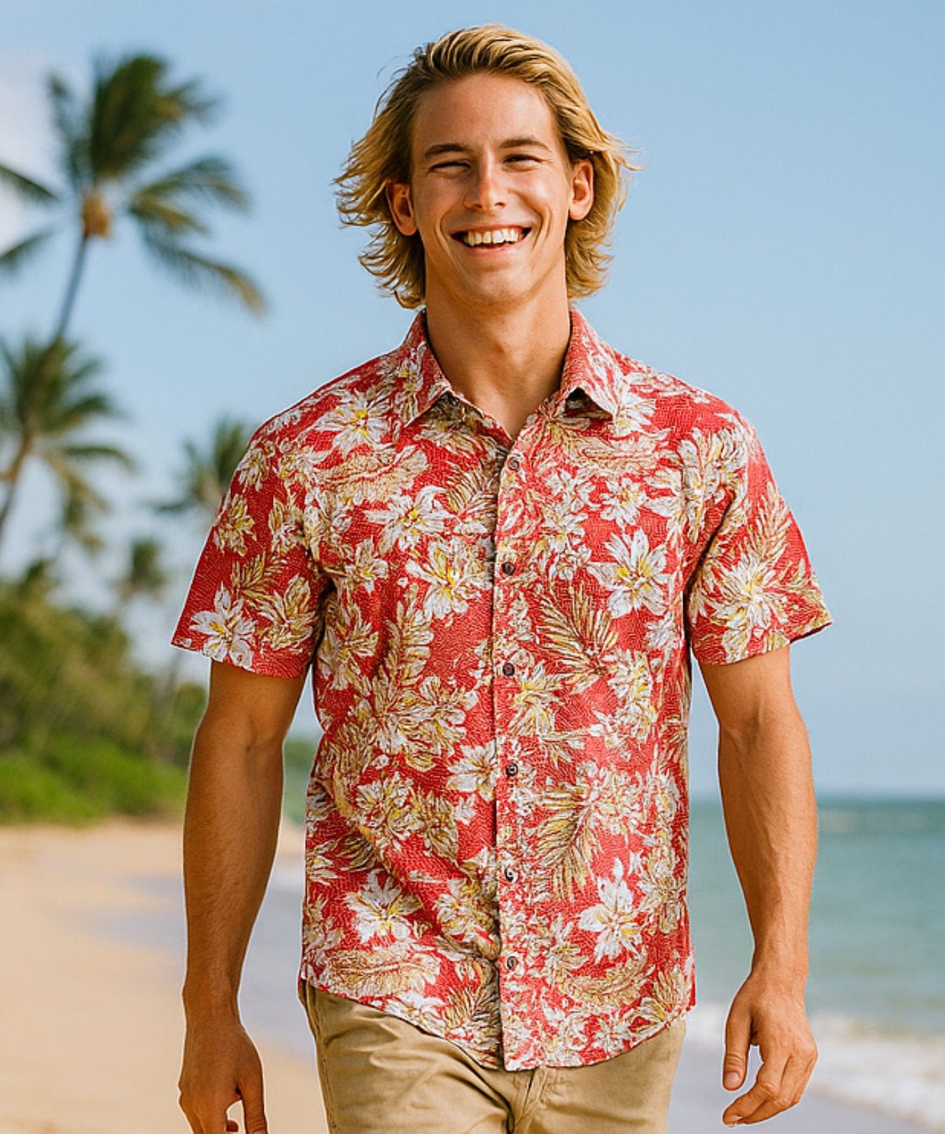 Monstera Reversed Fabric Men's Aloha Shirt | Aloha Shirts Club