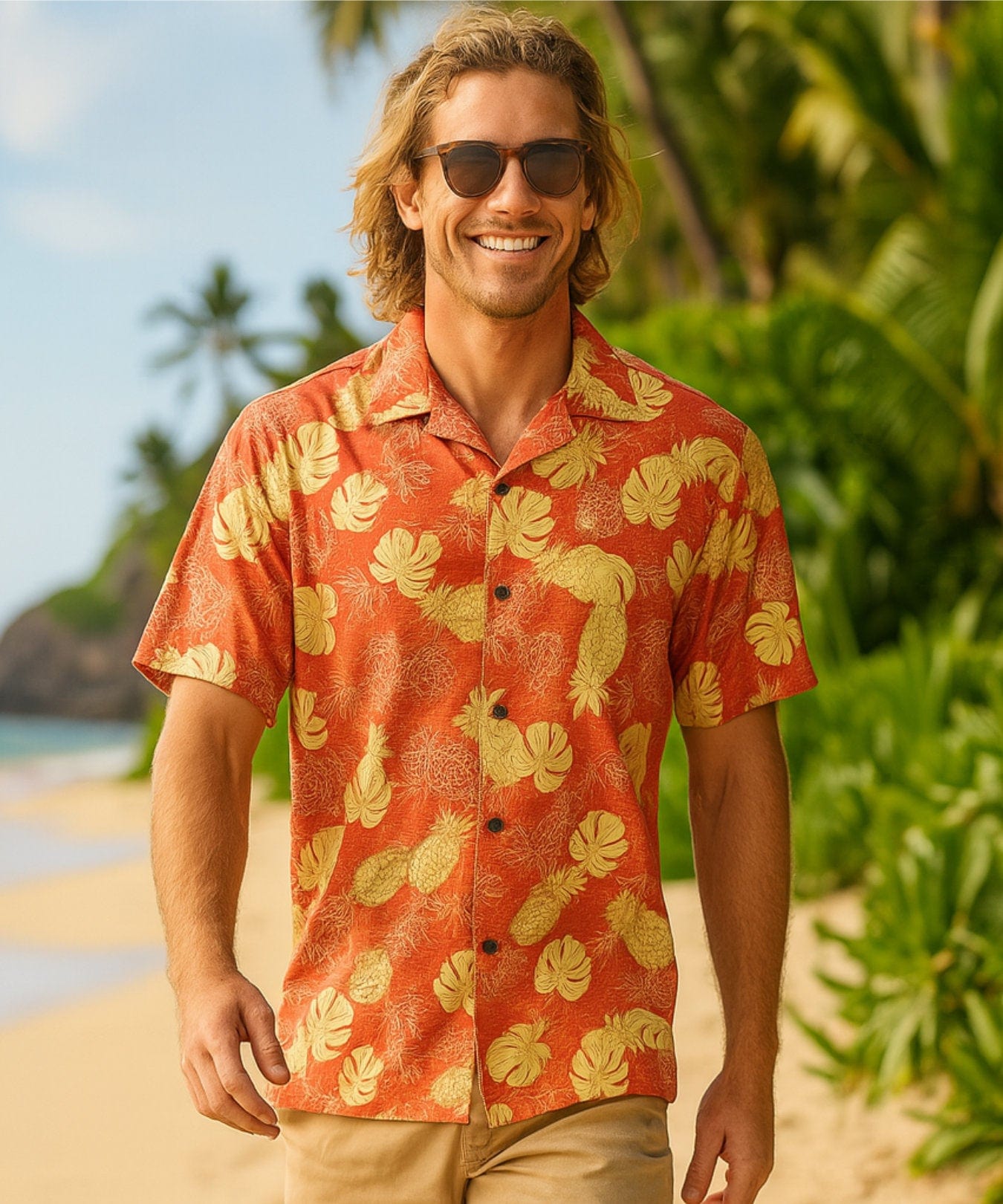 Chemise Hawaïenne Authentique HALE HAWAII Motif Ananas Aloha - Taille XL En Rayon - Occasion Excellent état