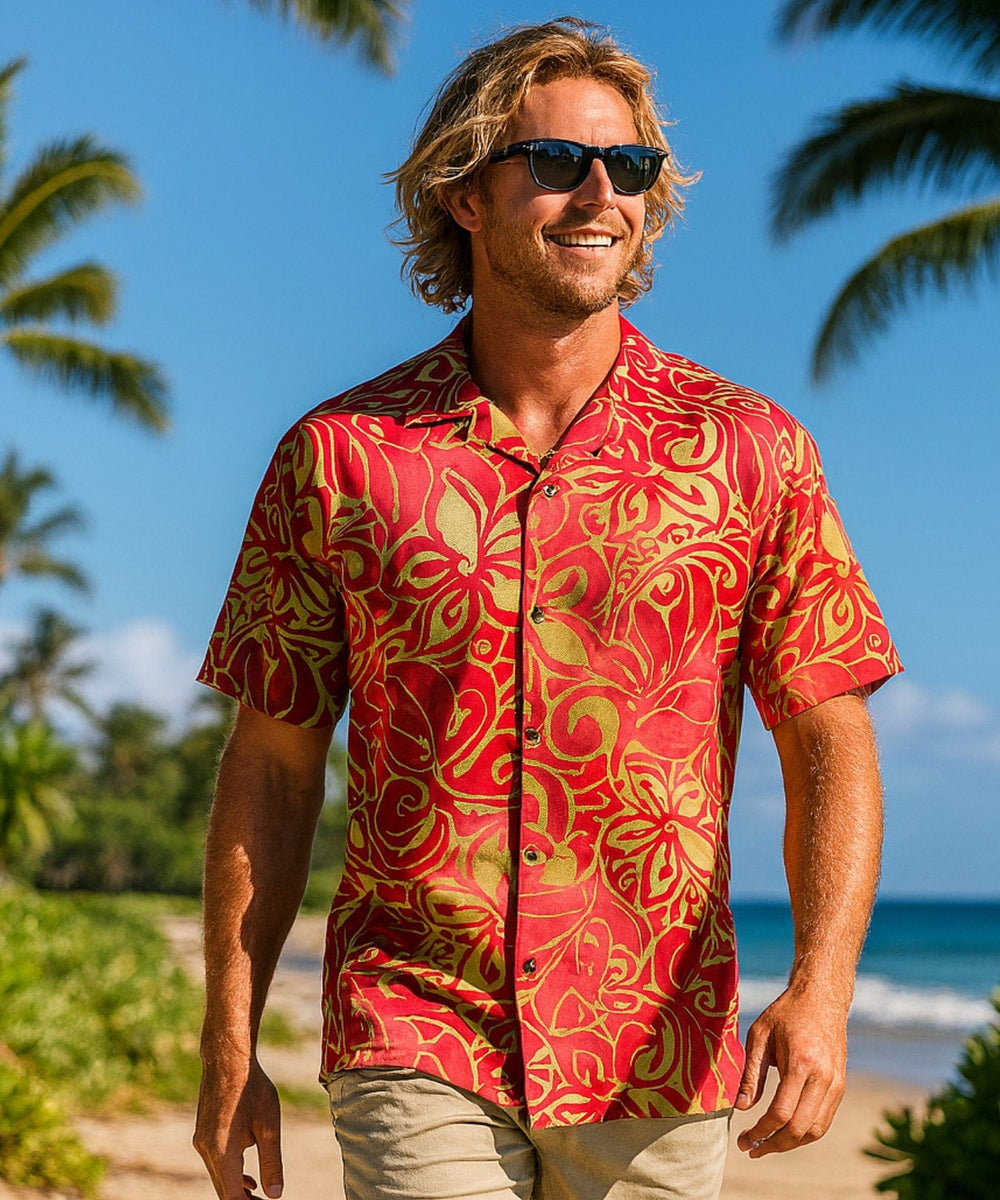 Tahiti Tiare Soft Rayon Aloha Shirt | Aloha Shirts Club