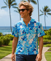 Wailuku Men's Rayon Aloha Shirt Blue