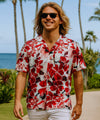 Wailuku Men's Rayon Aloha Shirt Red