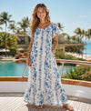 Haiku White Long Muumuu Hawaiian Dress