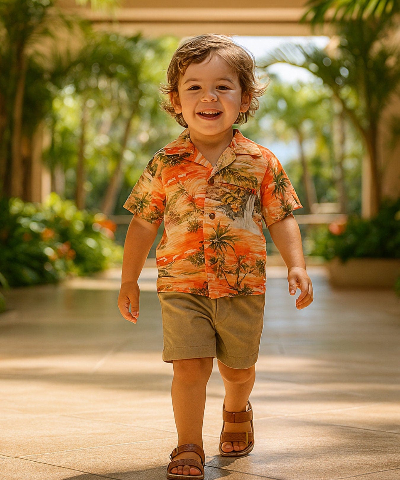 Hana 2-piece Boys Toddler Cabana Set Orange