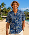 The Rift Short Sleeves Men's Rayon Shirt Navy