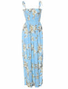 Light Sky Blue Orchids Long Smock Tube Top Dress