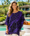 Ilima Rayon Tribal Caftan Poncho Ladies Blouse Purple