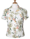 Women Classic Orchids Rayon Hawaiian Blouse Women Shirts