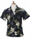Orchids Makani Camp Women's Aloha Shirt black