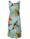 Hibiscus Knee Length Bias Sleeveless Dress