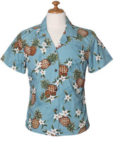 Fitted Pineapples Women Hawaiian Shirt