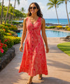 Rayon taro Leaf Long Hawaiian Dress
