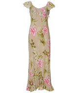 Orchid Long Ruffled Rayon Muumuu Dress