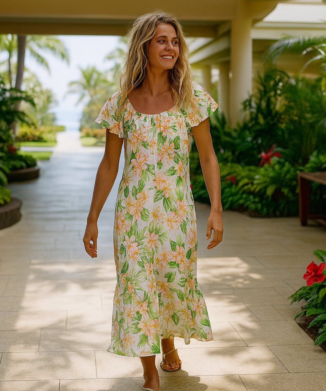 white christmas dresses Cotton Relax Fit Long Muumuu Dress