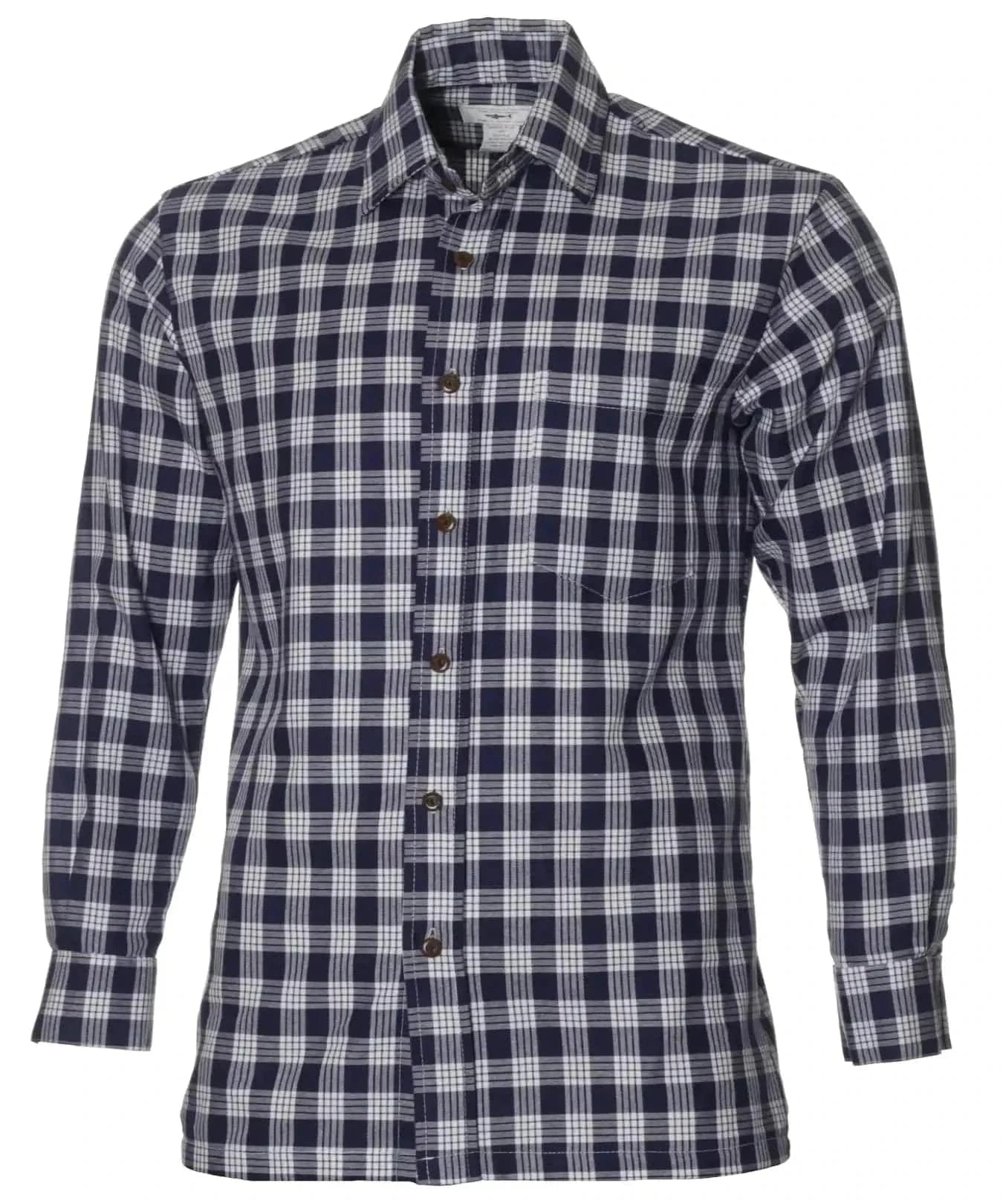 Long Sleeve Button Up Navy Palaka Shirt