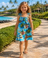 Lani Girls Tube Top Smock Hawaiian Dress Turquoise