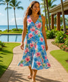 Side Pockets Cocktail Long Maxi Hawaiian Dress Peri