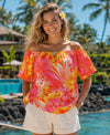 Maunaloa Off-Shoulder Peasant Blouse Pink