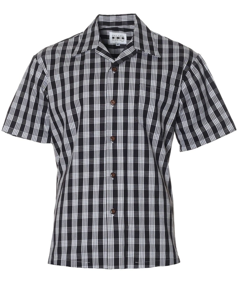 Black Hawaiian Plantation Cowboy Aloha Shirt